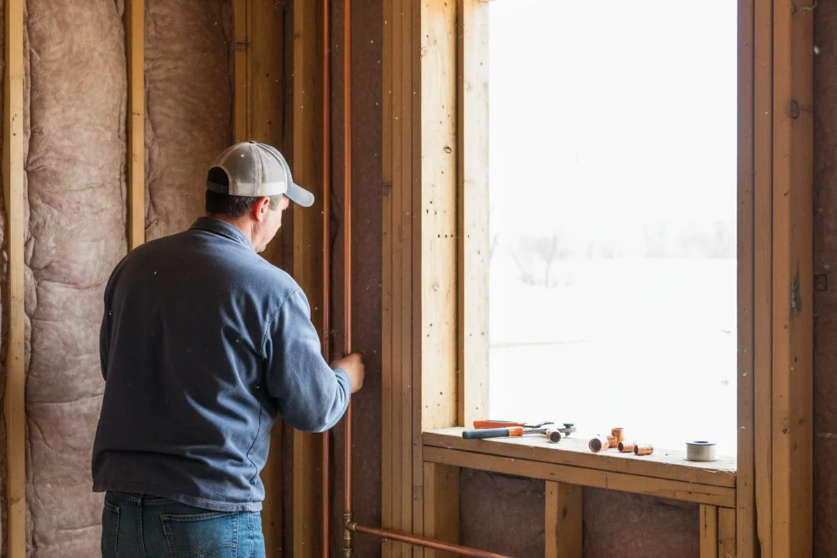 Licensed plumber running new copper supply lines in a Union City home
