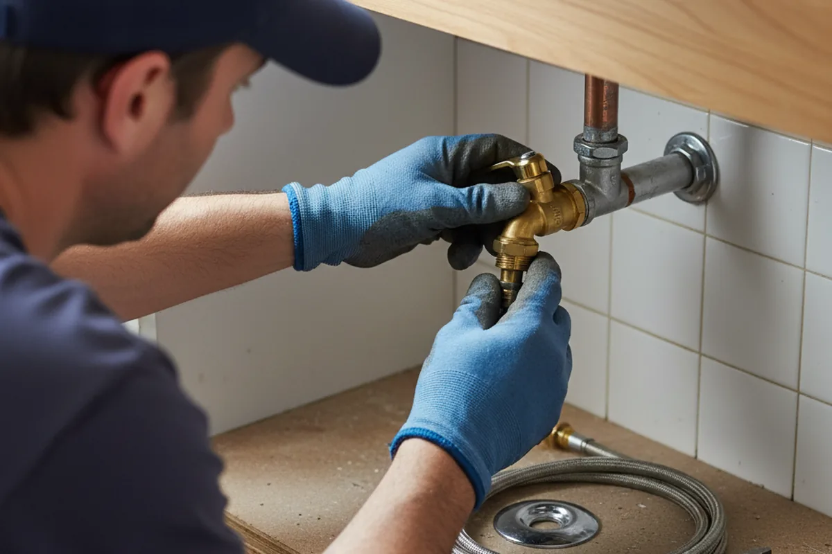 Shutoff valve and fitting work during Emergency Plumbing in Union City